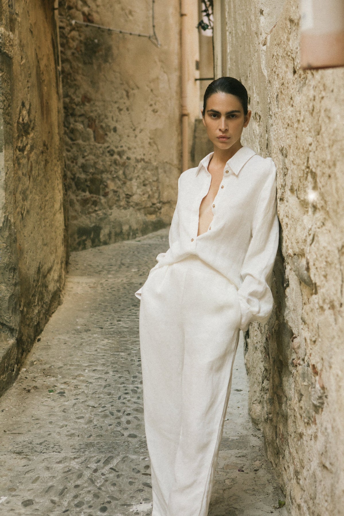 The Keaton Wide Leg Pant in Linen Cupro