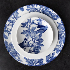 Blue Arbor Birds Canapé Plates Boxed Set/4 - Caskata