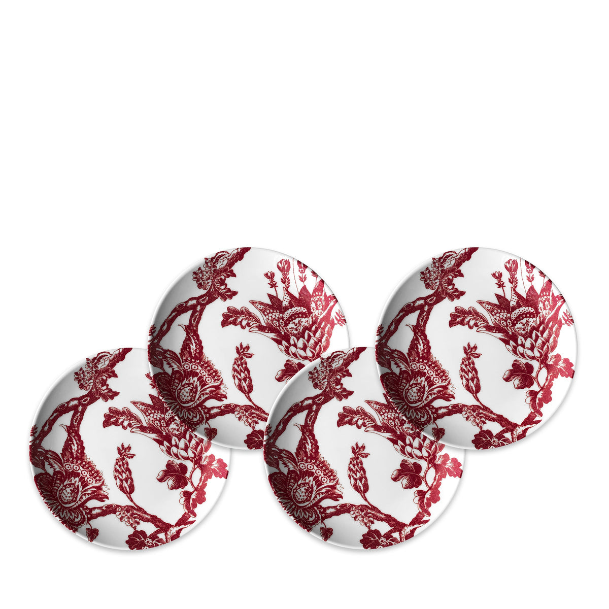 Arcadia Crimson Canap√© Plates Boxed Set/4 - Caskata