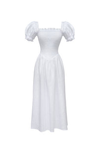 Belle Linen Dress in White