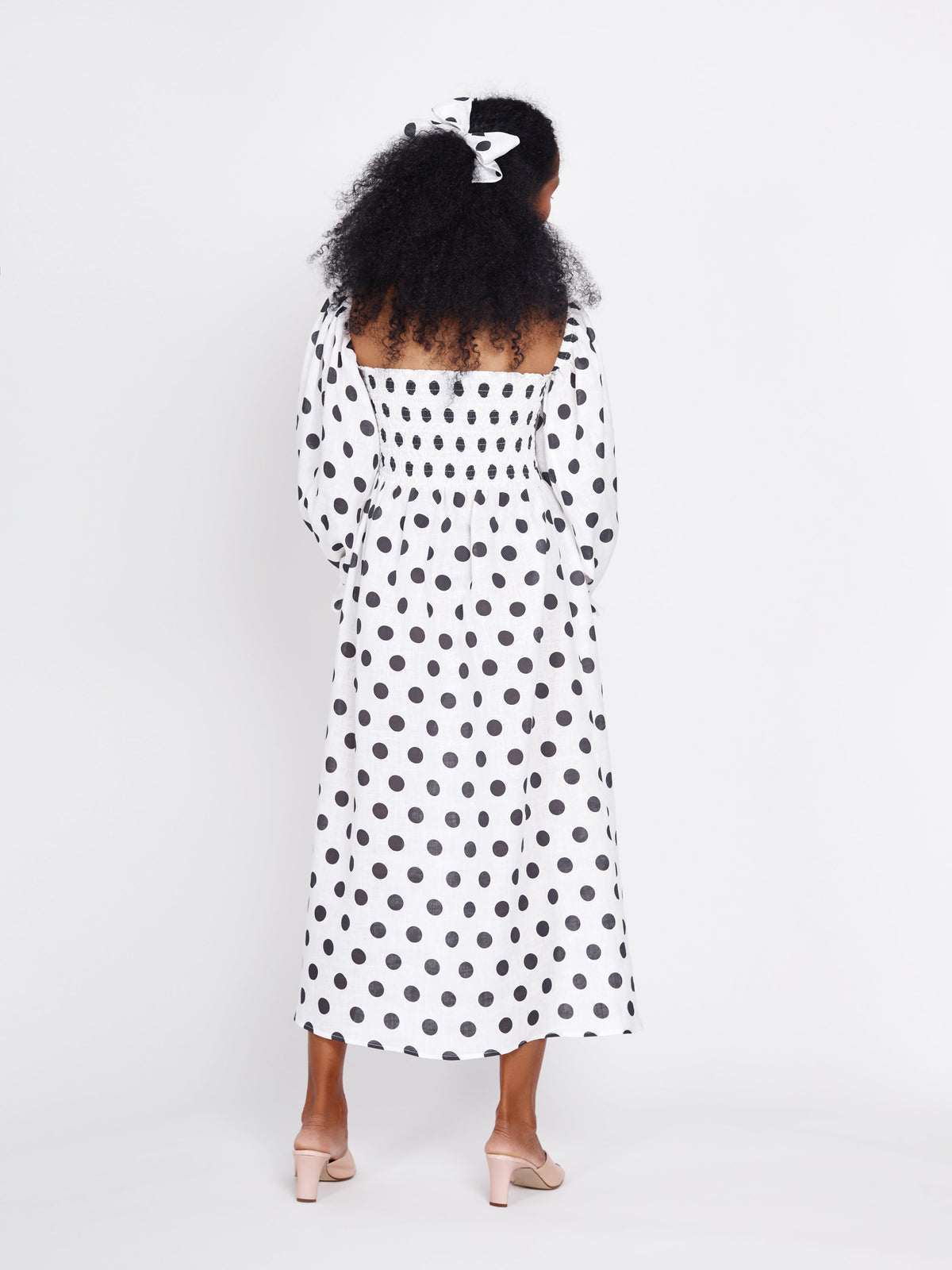 Atlanta Linen Dress in Polka Dot