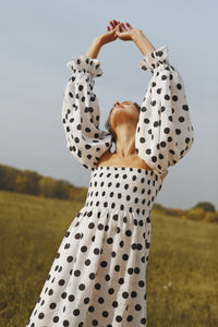 Atlanta Linen Dress in Polka Dot