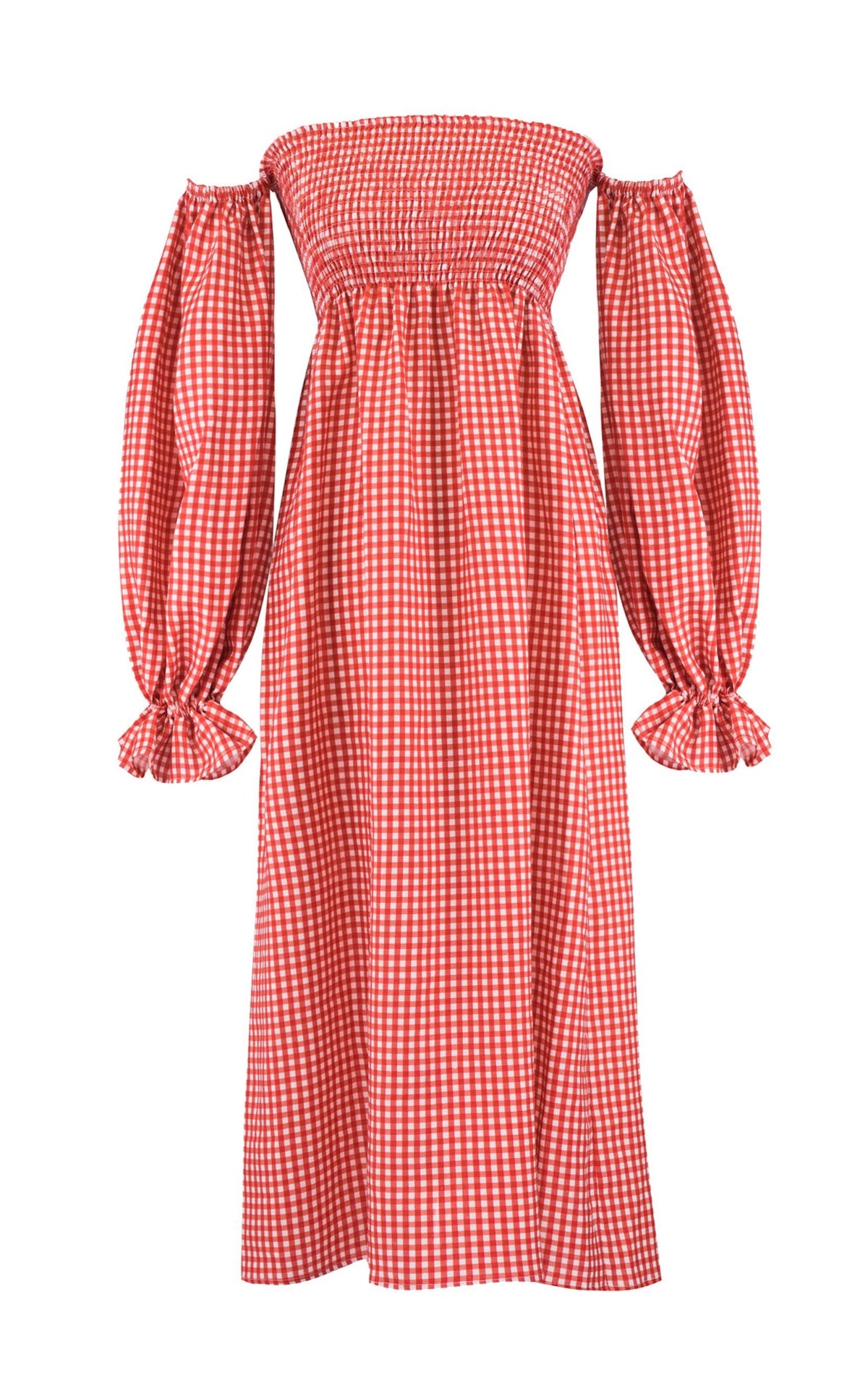 Atlanta Linen Dress in Red Gingham