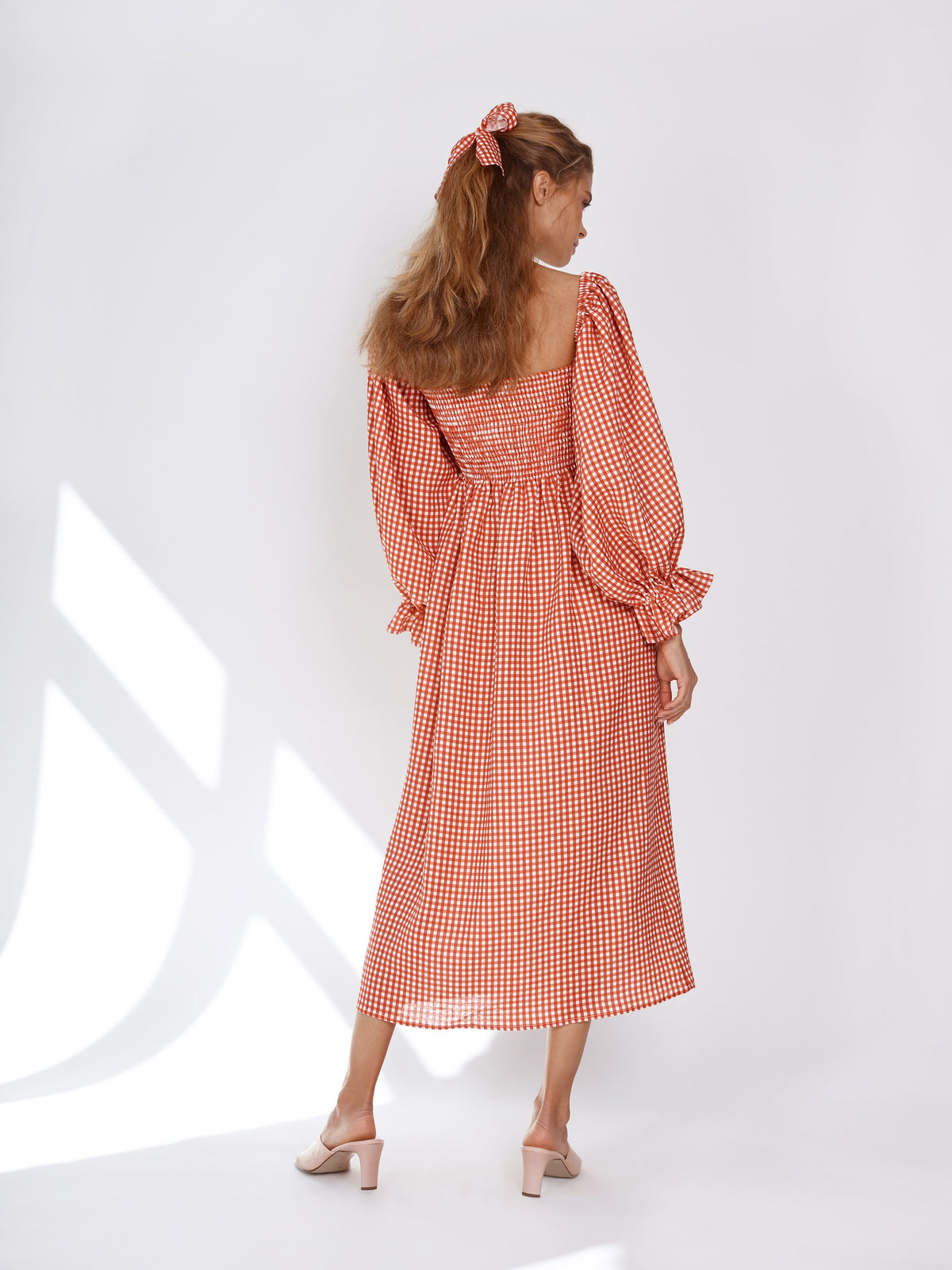 Atlanta Linen Dress in Red Gingham