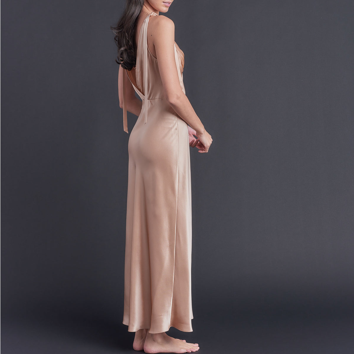 Ava Vintage Blush Silk Slip Dress