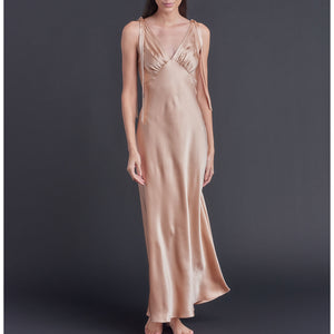 Ava Vintage Blush Silk Slip Dress