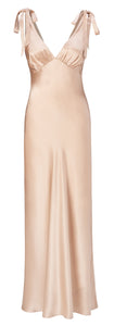 Ava Vintage Blush Silk Slip Dress