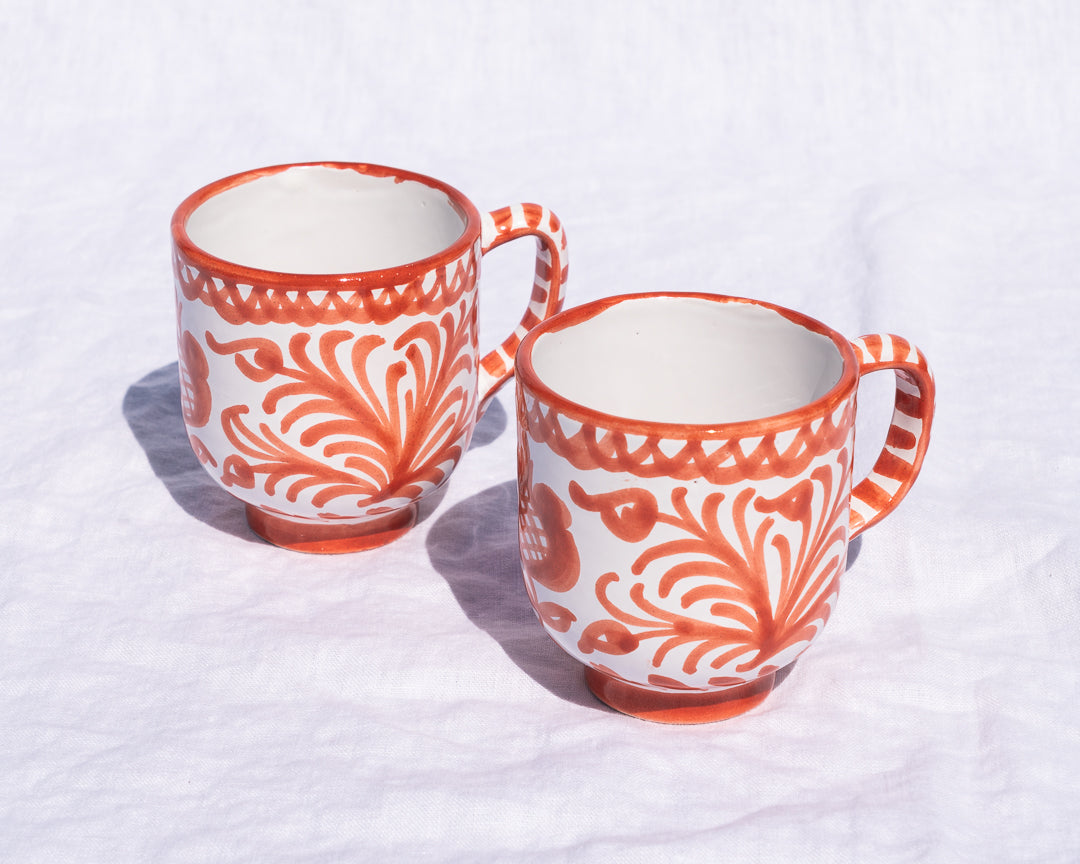 Casa Coral Mug with Hand-painted Designs