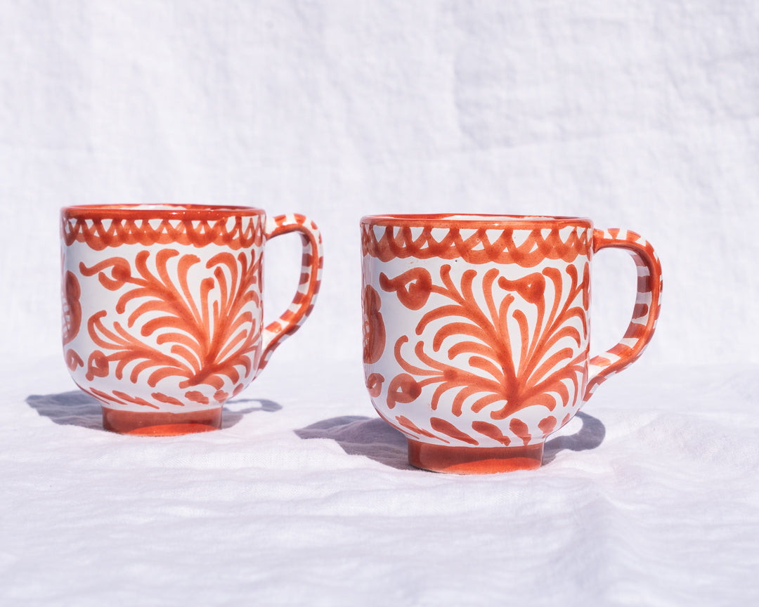 Casa Coral Mug with Hand-painted Designs