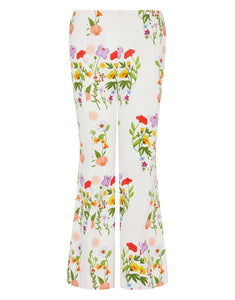 Yves Pique Trousers in Terrazo Flower White