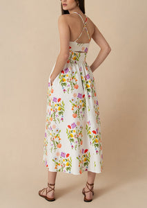 Jordan Pique Midi Dress in Terrazo Flower White