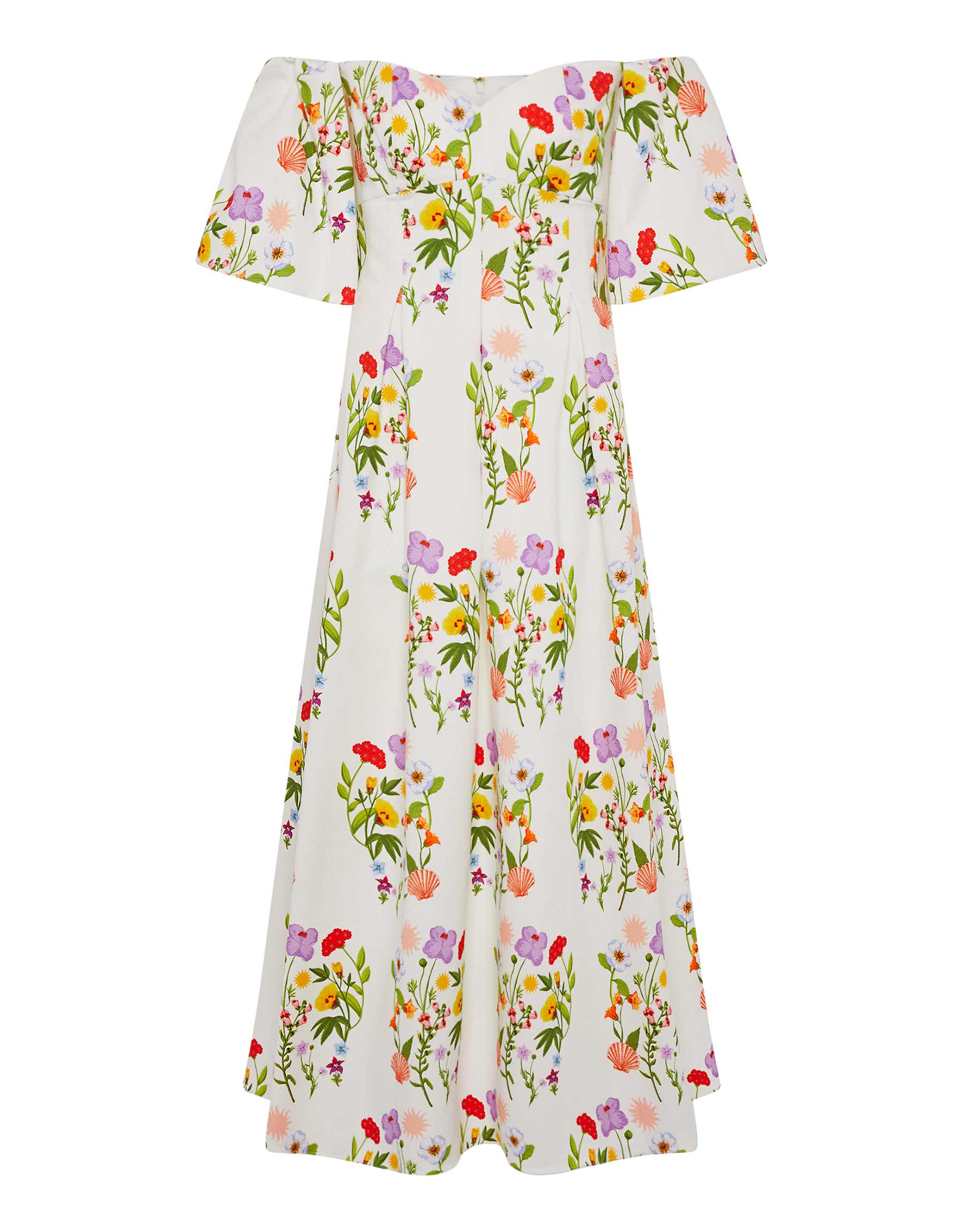 Gracie Pique Maxi Dress in Terrazo Flower White