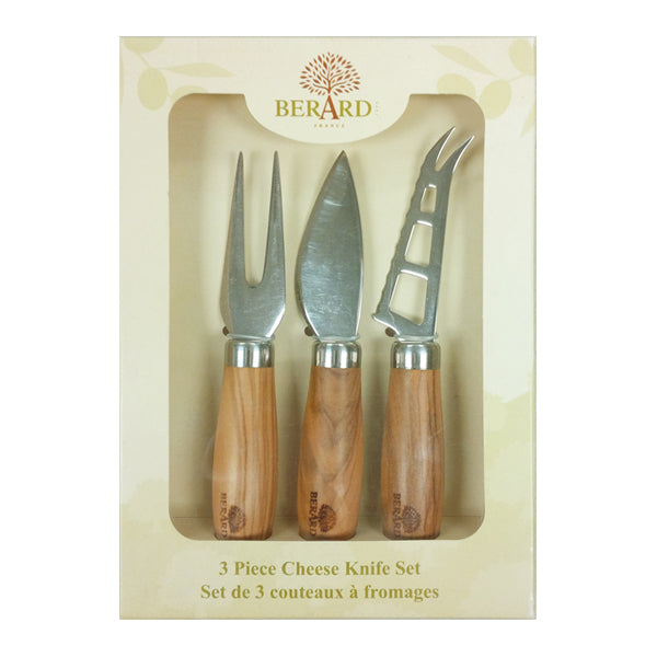 Olive Wood 3-Piece Cheese Set