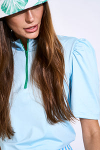 Short Sleeve Fairway Top in Light Blue