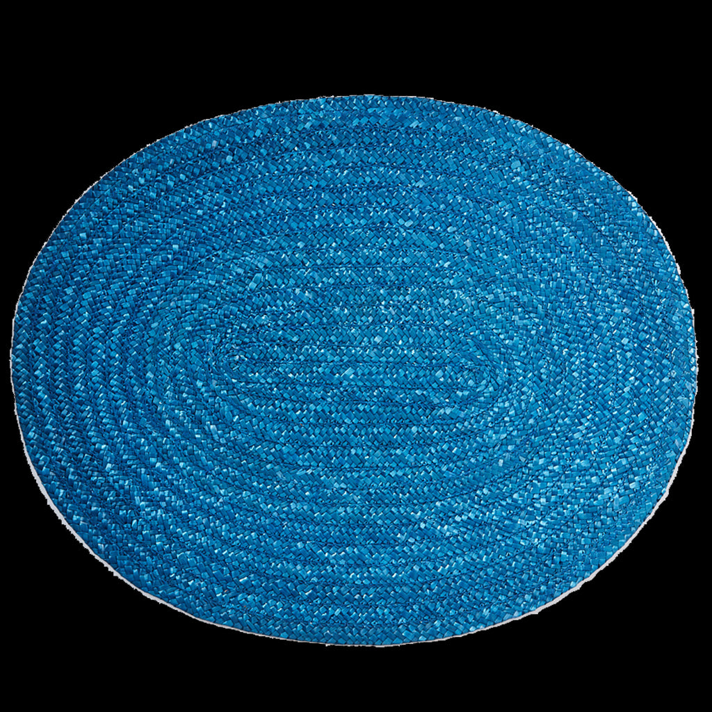 Woven Raffia Placemat in Blue