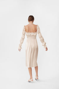 Michelin Silk Dress in Pearl White