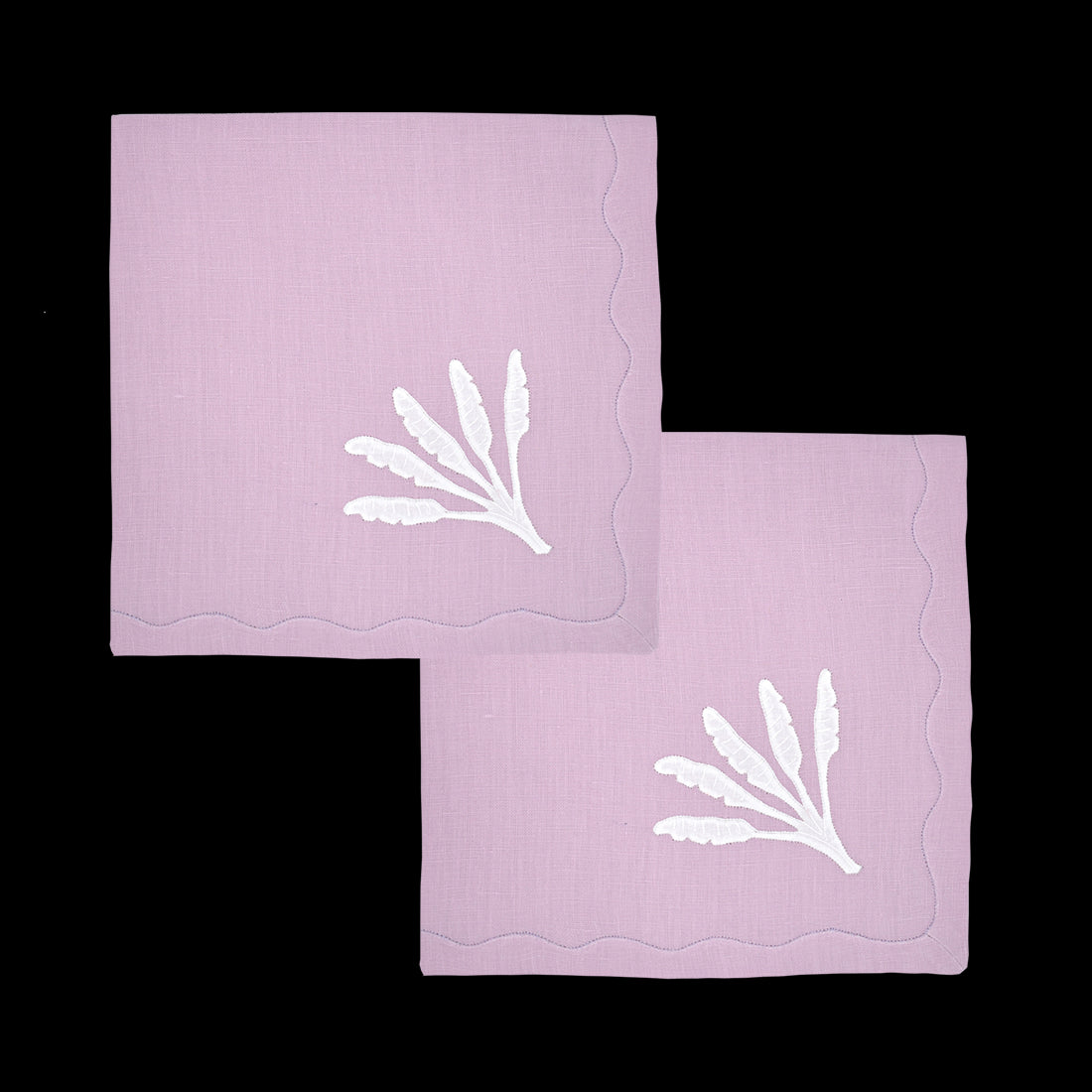 Banana Palm Dinner Napkins in Lilac, Set of 2