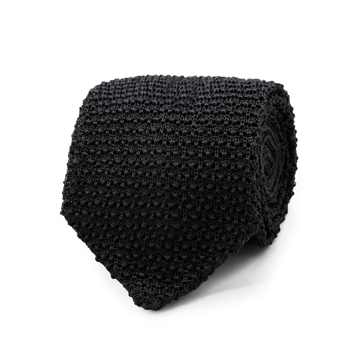 Black Knitted Silk Tie