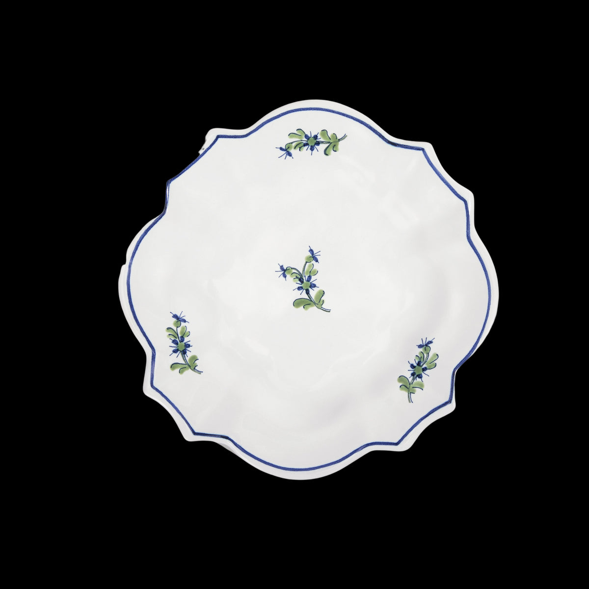 Les Bleuets Drageoir Petite Plate, Bleu Égyptien et Vert