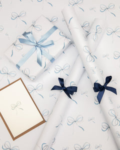 Lake Blue Bow Ribbon Cards, Set of 5