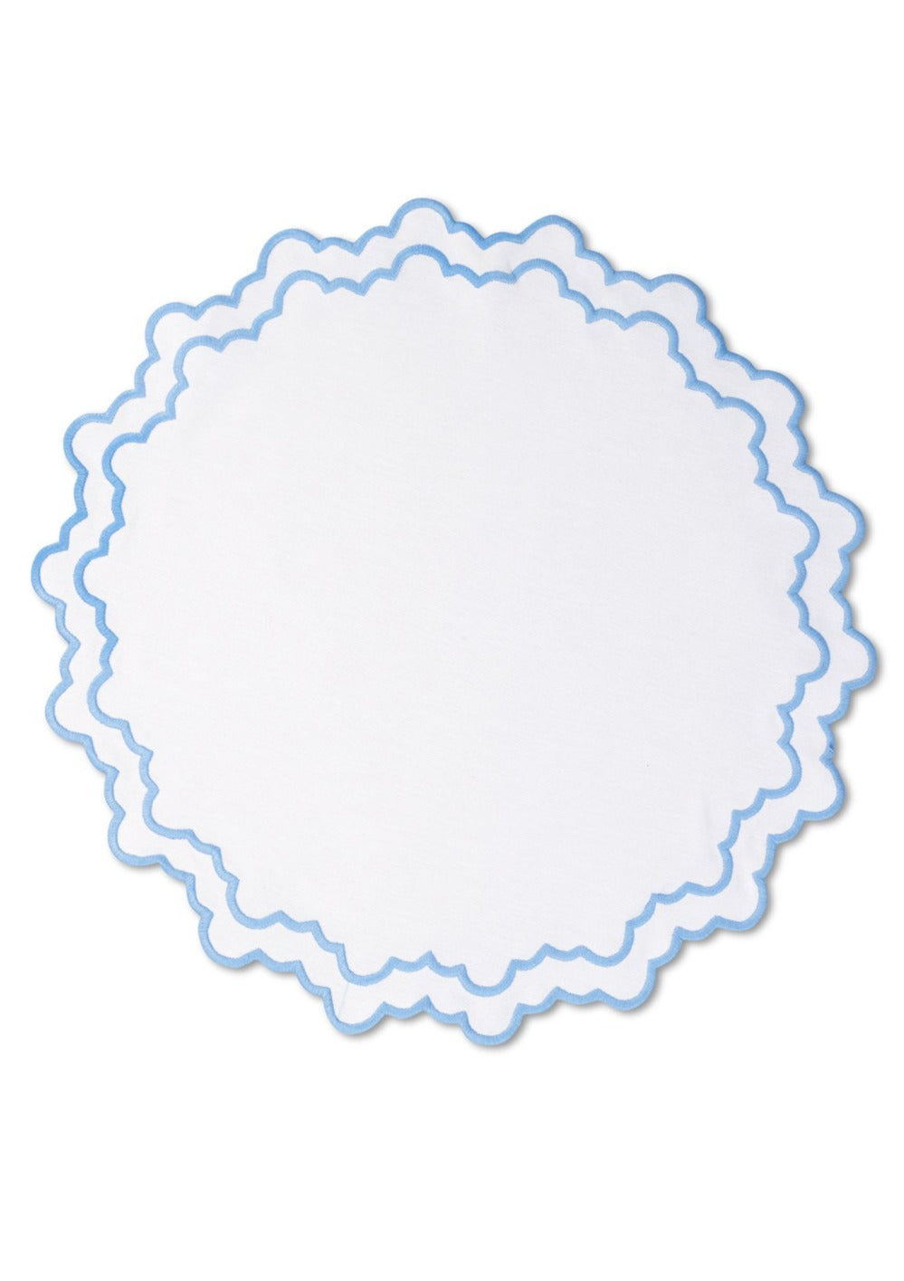 Blue Lotus Placemat and Napkin Set in White