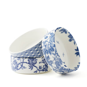 Botanicals - Arbor, Newport Garden Gate and Arcadia Medium Pet Bowls. Premium porcelain from Caskata.