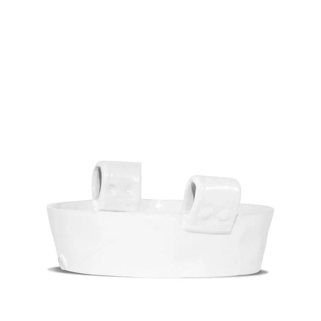 Ceramic Basket Bowl in White