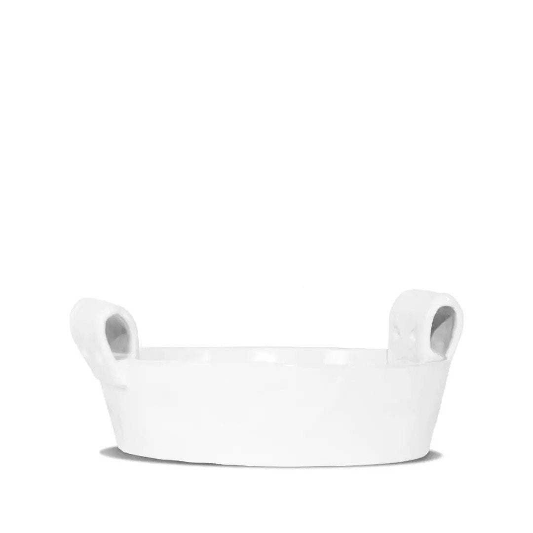 Ceramic Basket Bowl in White