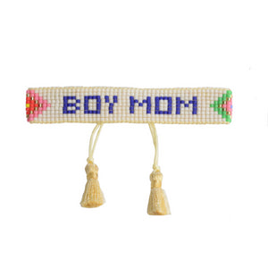 BOY MOM Beaded Bracelet