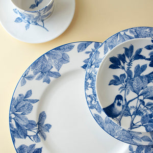 Blue Arbor Birds Canapé Plates Boxed Set/4 - Caskata