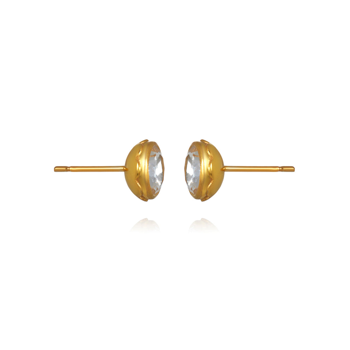 Catherine Round Stud Earrings in White