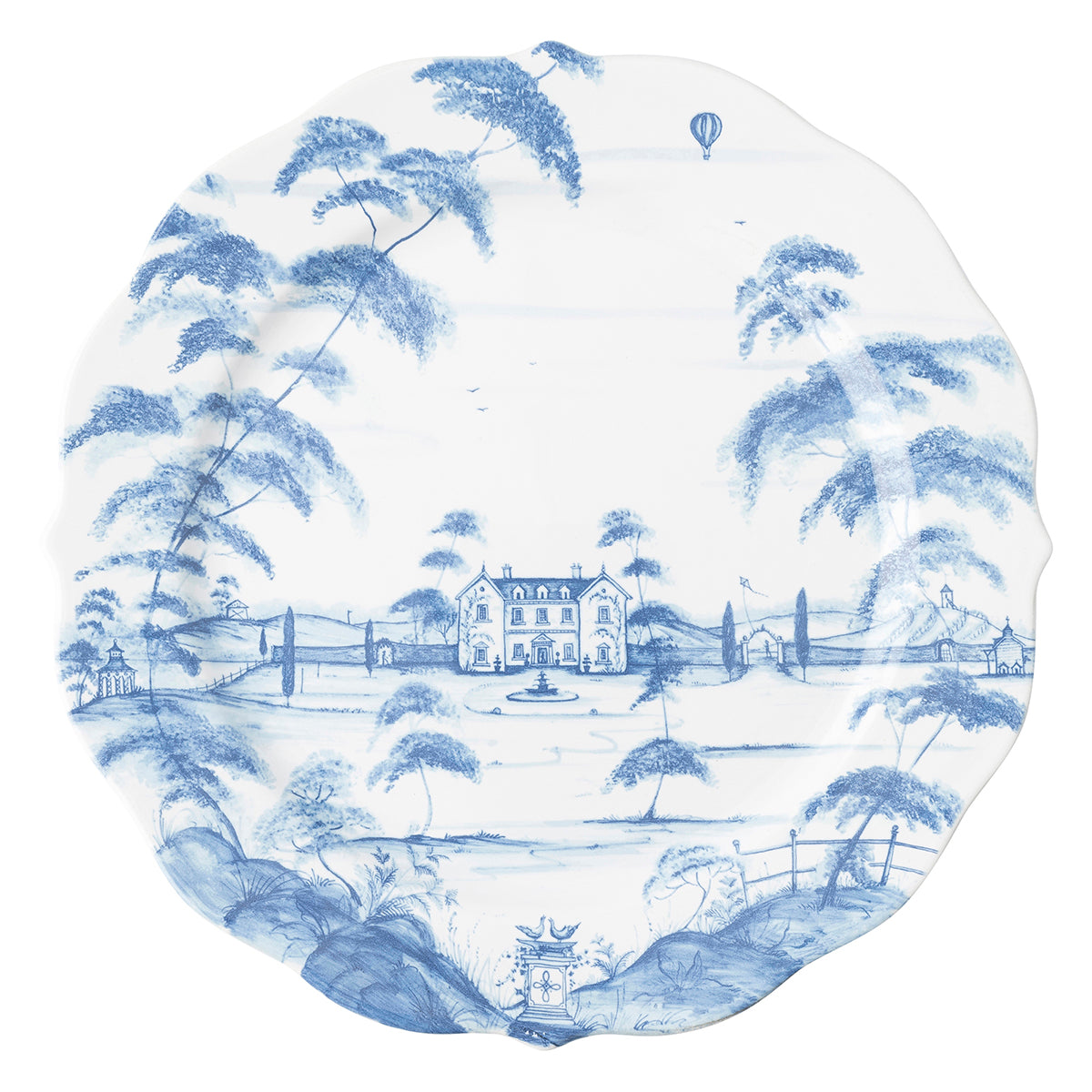 Country Estate Delft Blue Platter/Charger Plate Main House