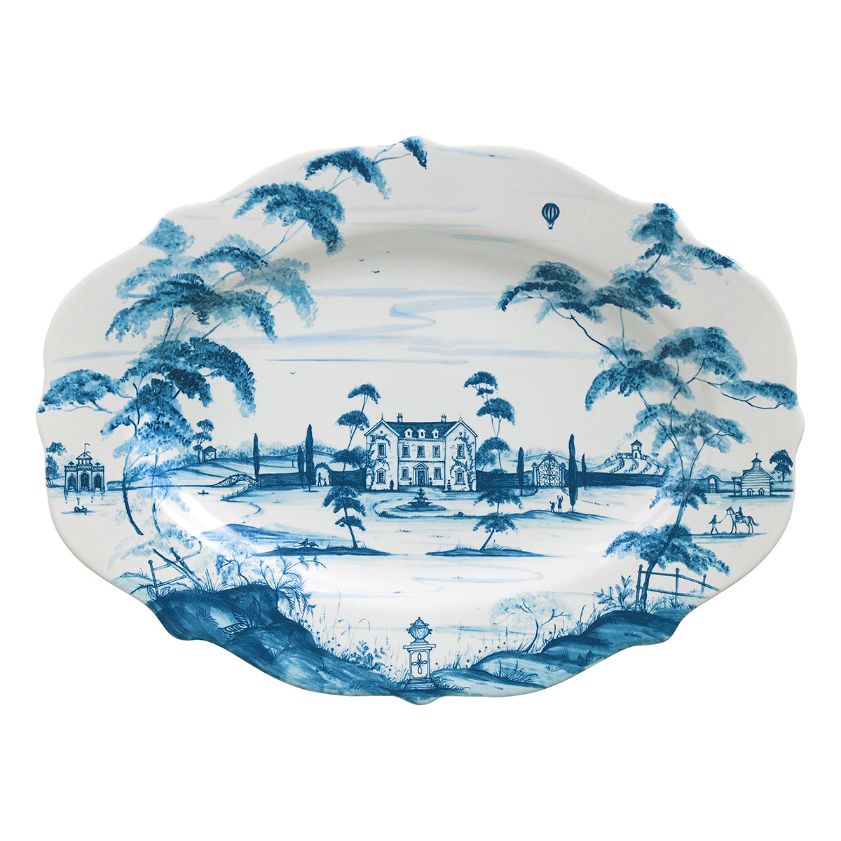 Country Estate Delft Blue 18.5" Serving Platter Main House