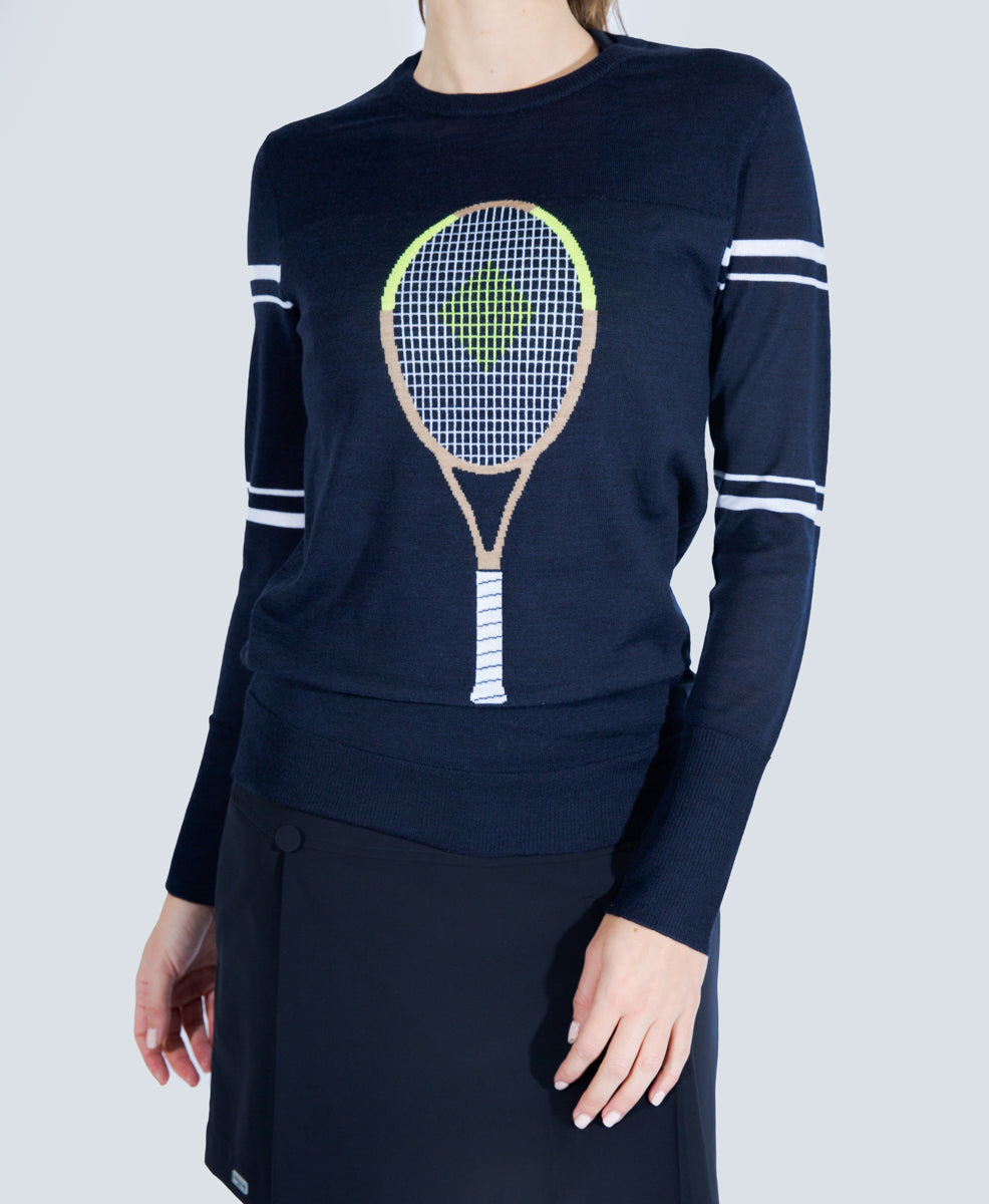 The Racquet Sweater in Navy