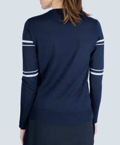 The Club Sweater in Navy Stripe