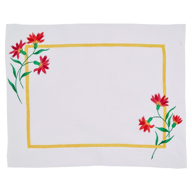 Maria Hand-Embroidered and Painted Placemat