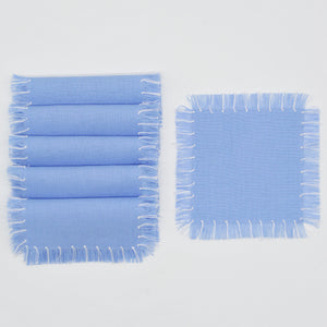 Hand Knotted Fringe Cocktail Napkin, Set of 6