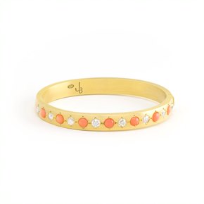 Coral and Diamond Bangle