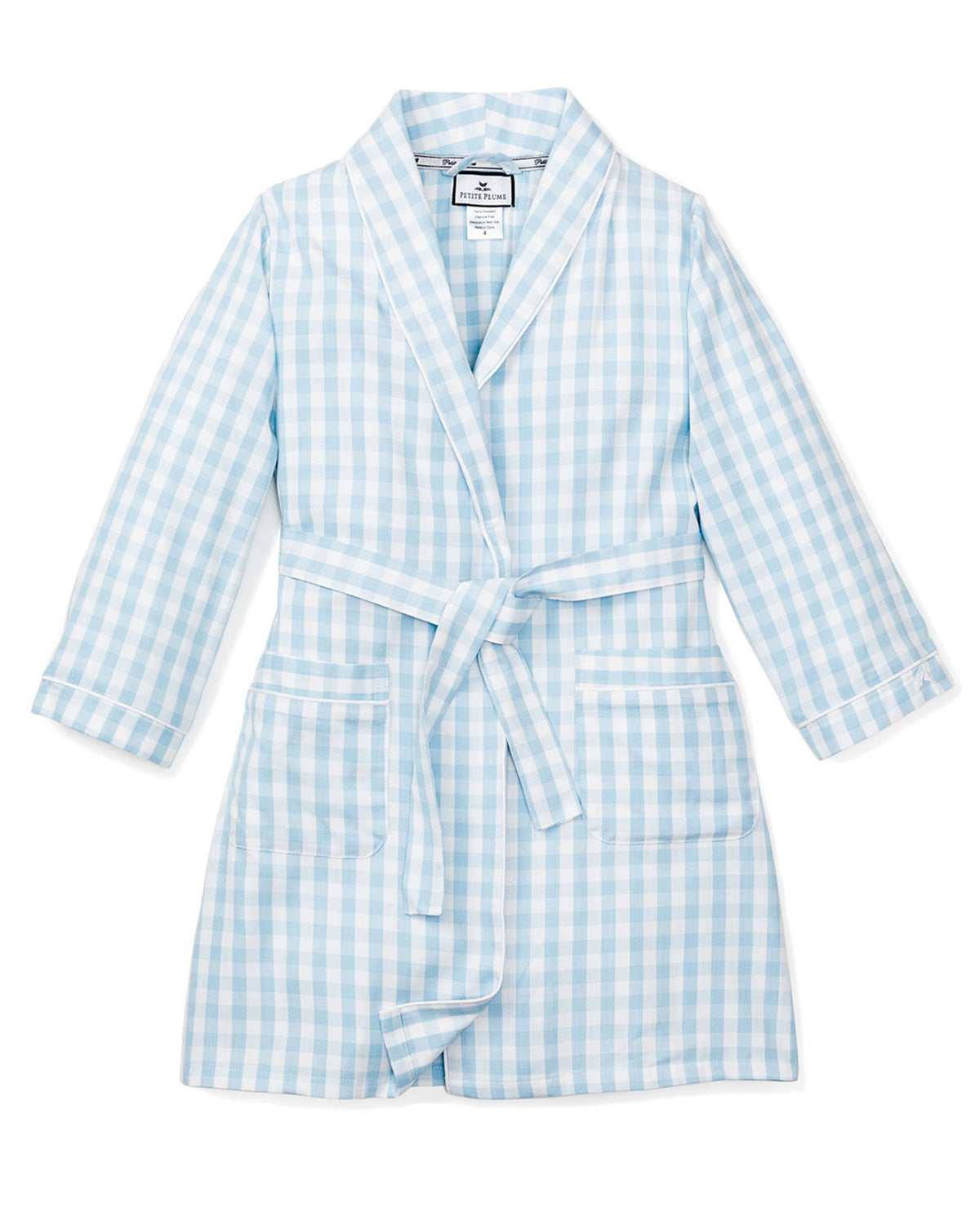 Light Blue Gingham Robe