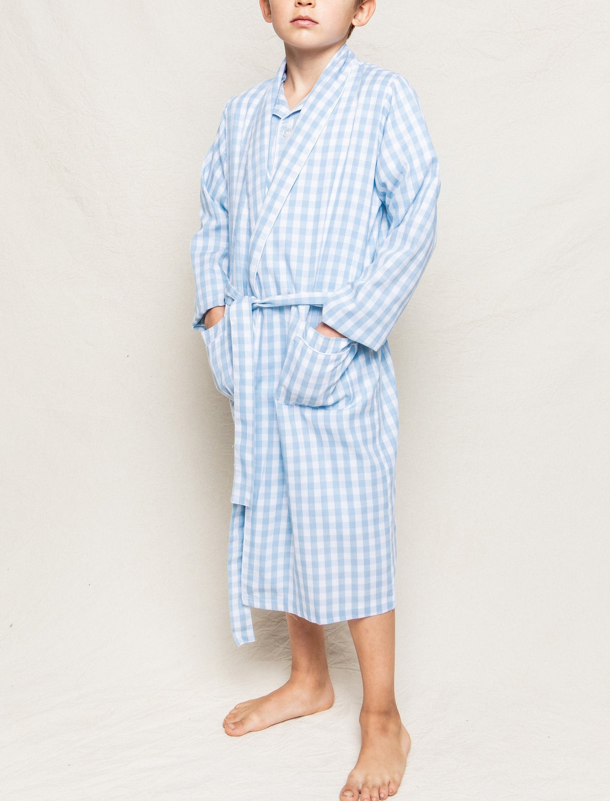 Light Blue Gingham Robe