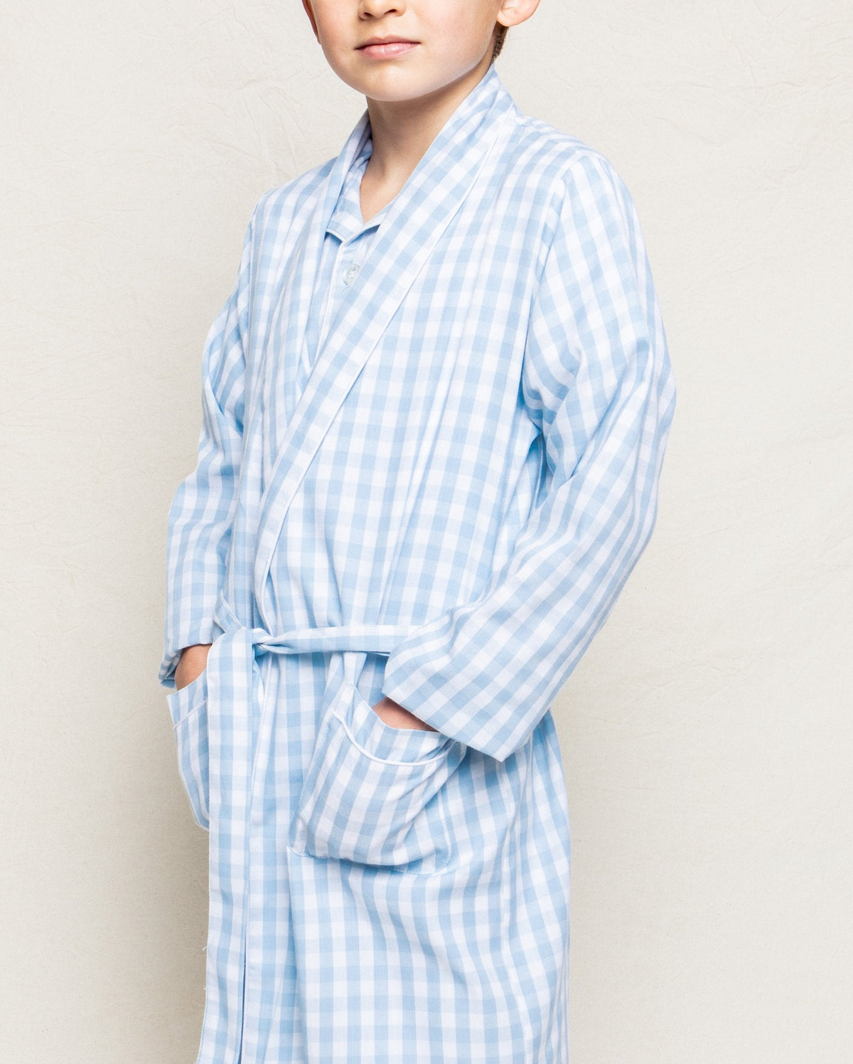 Light Blue Gingham Robe