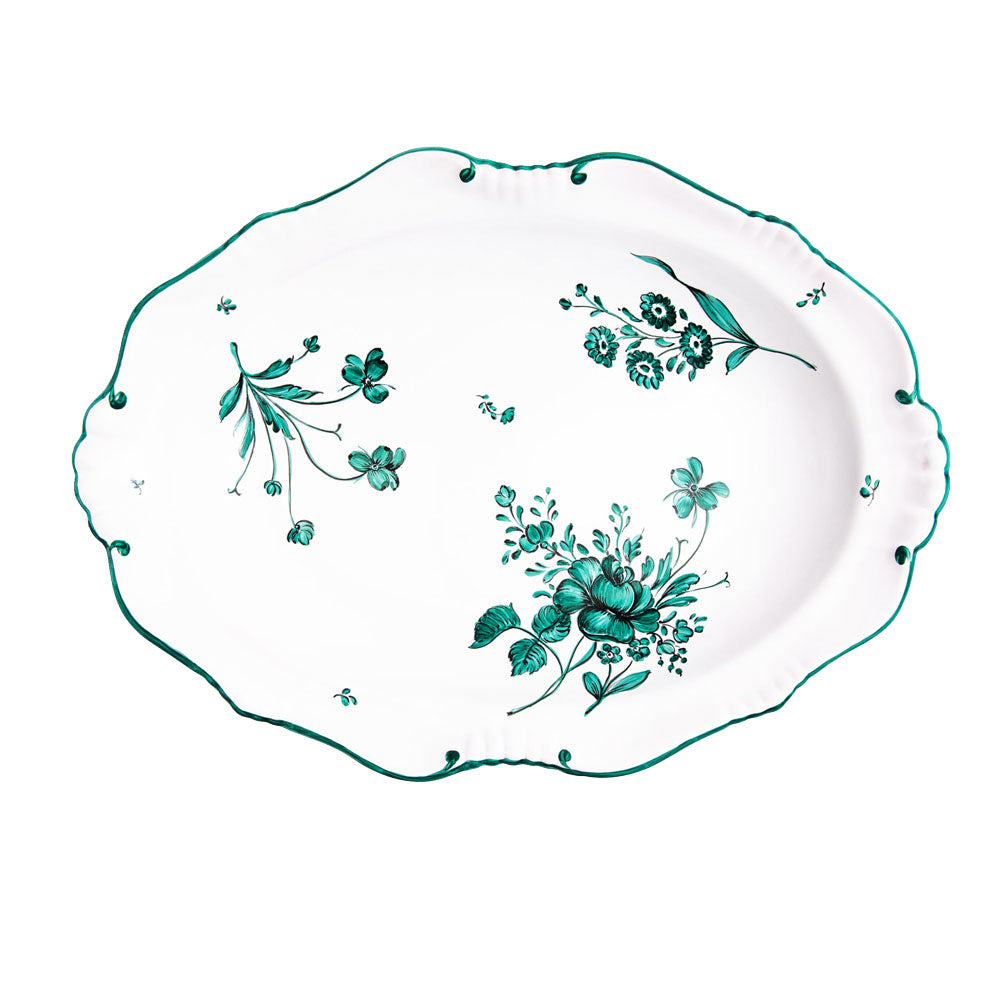 Camaieu Medium Oval Dish in Vert