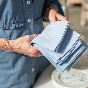 Campbell Blue Chambray Napkin Set