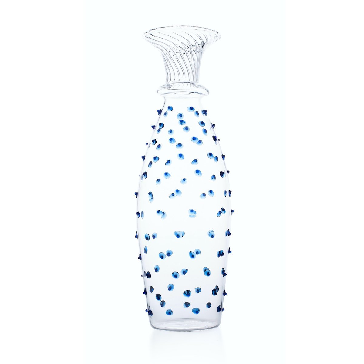 Issy Granger Blue Spotty Glass Carafe, Glass Jug  Edit alt text