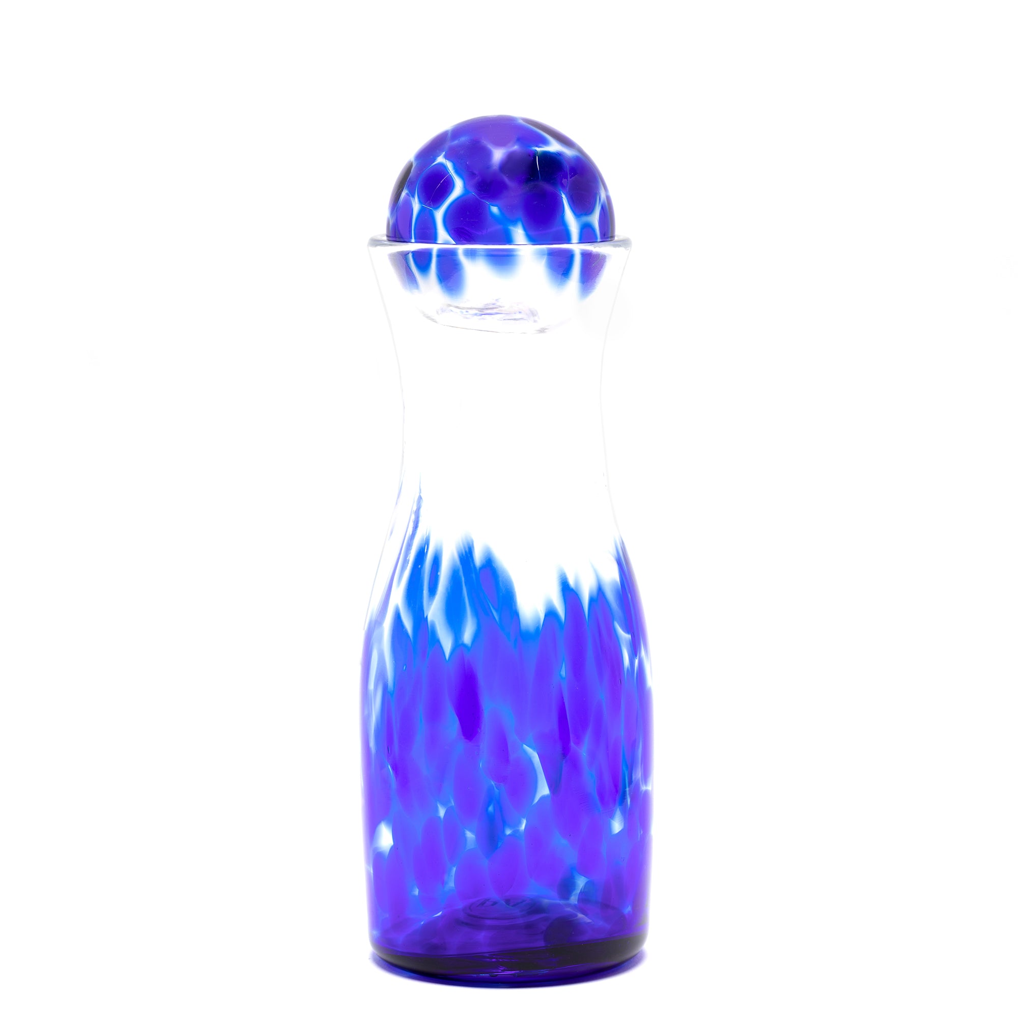 Royal Blue Transparent Spotted Carafe