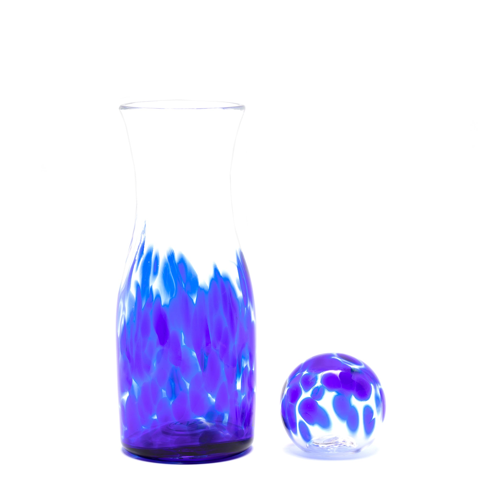 Royal Blue Transparent Spotted Carafe