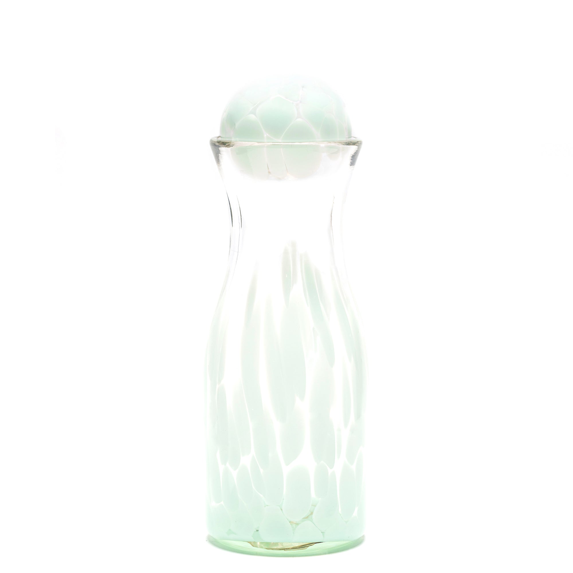 Seafoam Green Transparent Spotted Carafe