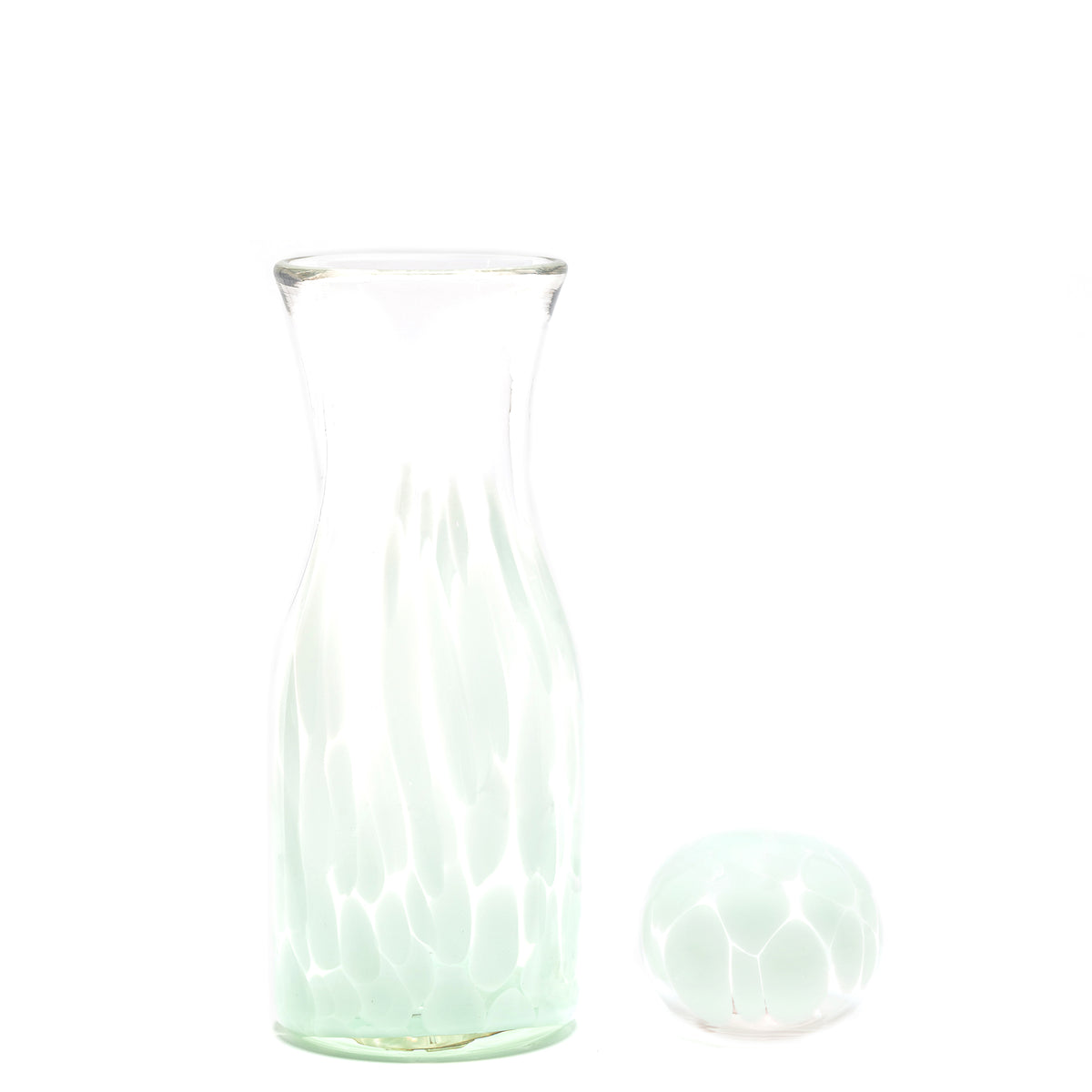 Seafoam Green Transparent Spotted Carafe