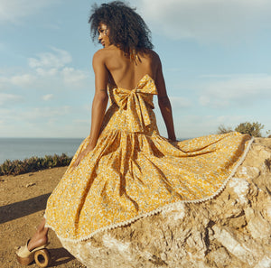 Krystal Dress in Ivory & Clementine Floral