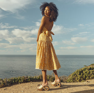 Krystal Dress in Ivory & Clementine Floral